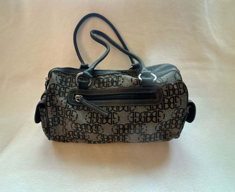 Giani Bernini Signature Logo Print Canvas and Leather Satchel Handbag